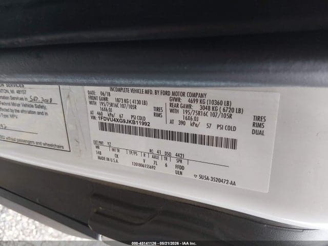 2018 FORD TRANSIT-350 XL 8