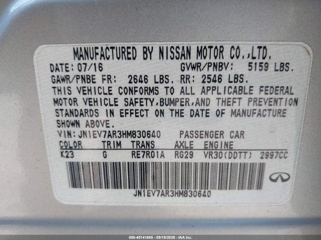 2017 INFINITI Q50 3.0T PREMIUM 9
