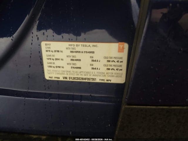 2017 TESLA MODEL X 100D/75D/90D 9