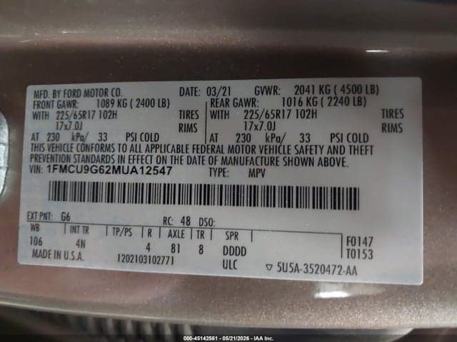 2021 FORD ESCAPE SE 9