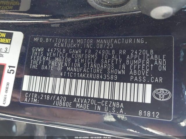 2024 TOYOTA CAMRY LE 9