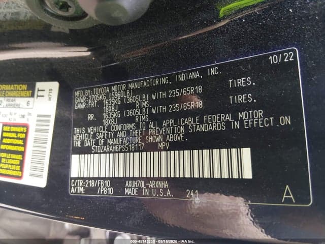 2023 TOYOTA HIGHLANDER HYBRID LE 9