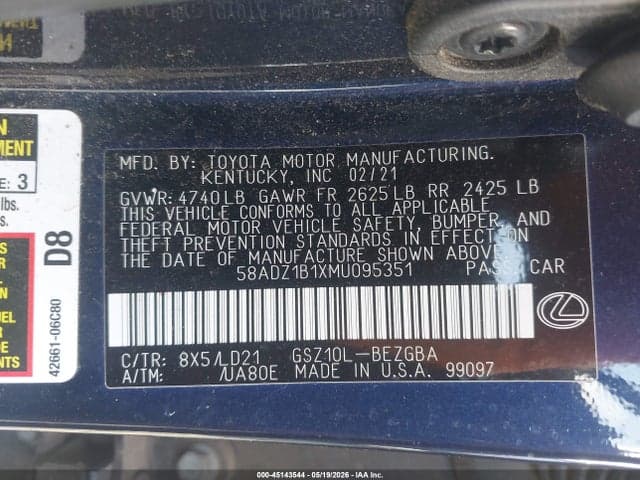 2021 LEXUS ES 350 9
