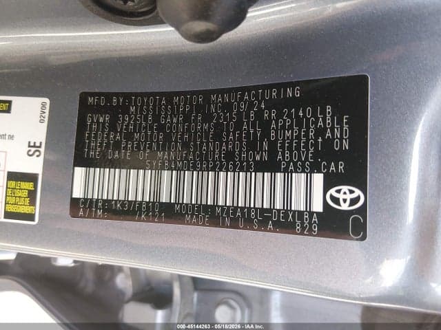 2024 TOYOTA COROLLA LE 9