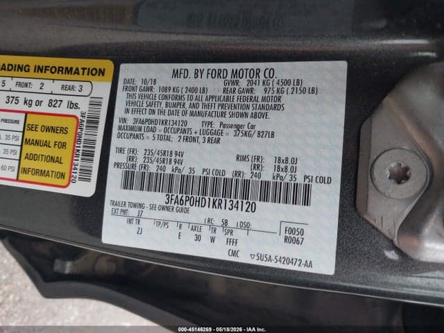 2019 FORD FUSION SE 9