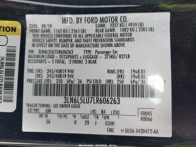 2020 LINCOLN MKZ HYBRID RESERVE 9