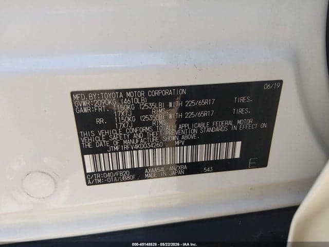 2019 TOYOTA RAV4 LE 9