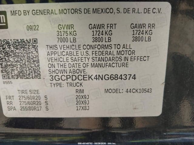 2022 CHEVROLET SILVERADO 1500 4WD SHORT BED CUSTOM TRAIL BOSS 9