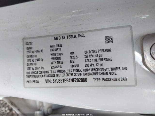 2022 TESLA MODEL 3 LONG RANGE DUAL MOTOR ALL-WHEEL DRIVE 9