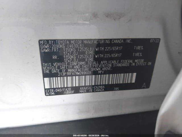 2022 TOYOTA RAV4 XLE 9