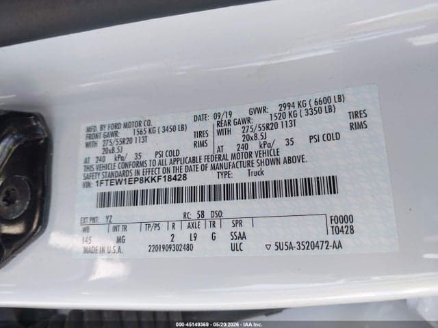 2019 FORD F-150 XLT 9