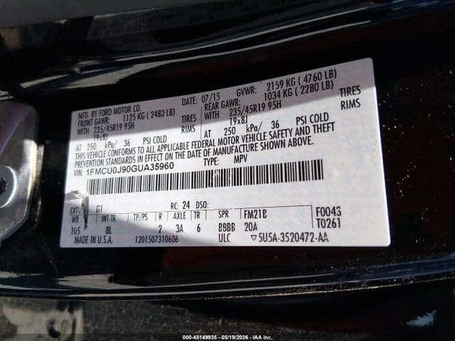 2016 FORD ESCAPE TITANIUM 9