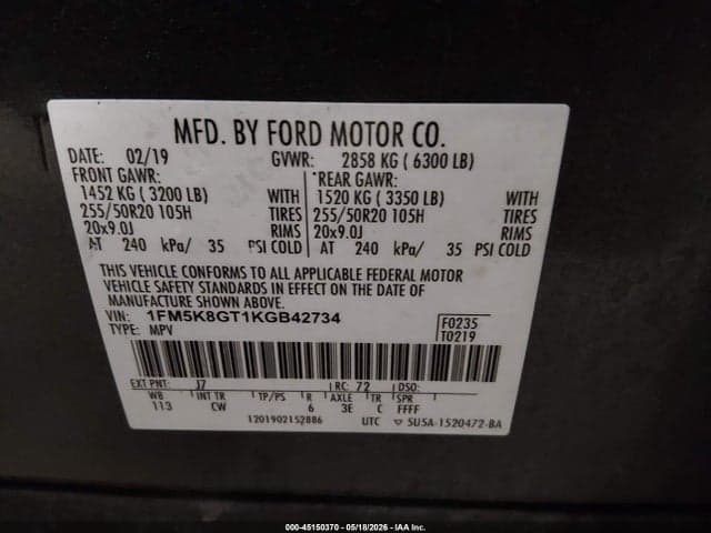 2019 FORD EXPLORER SPORT 9
