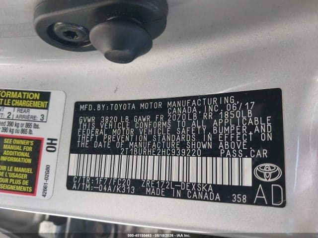 2017 TOYOTA COROLLA SE 9