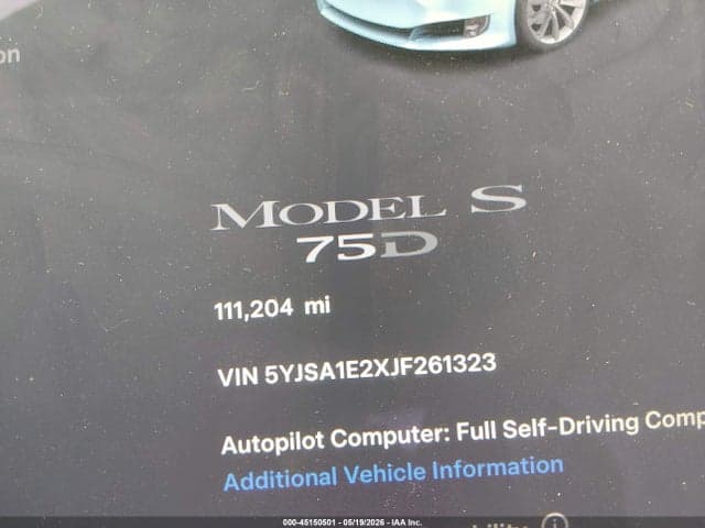 2018 TESLA MODEL S 100D/75D/P100D 16