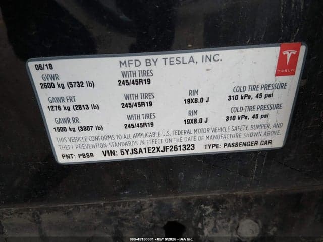 2018 TESLA MODEL S 100D/75D/P100D 9