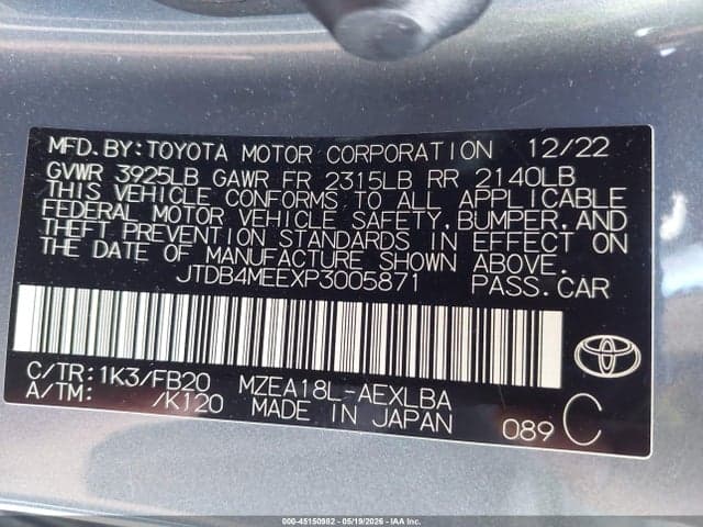 2023 TOYOTA COROLLA LE 9