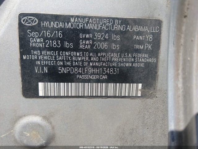 2017 HYUNDAI ELANTRA SE 9