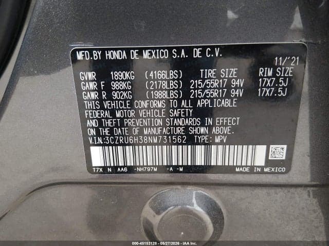 2022 HONDA HR-V AWD LX 9