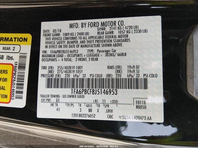2018 FORD MUSTANG GT PREMIUM 9