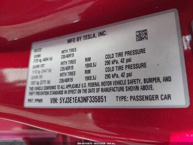 2022 TESLA MODEL 3 REAR-WHEEL DRIVE 9
