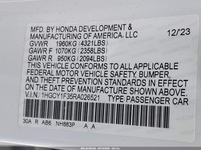 2024 HONDA ACCORD EX 9