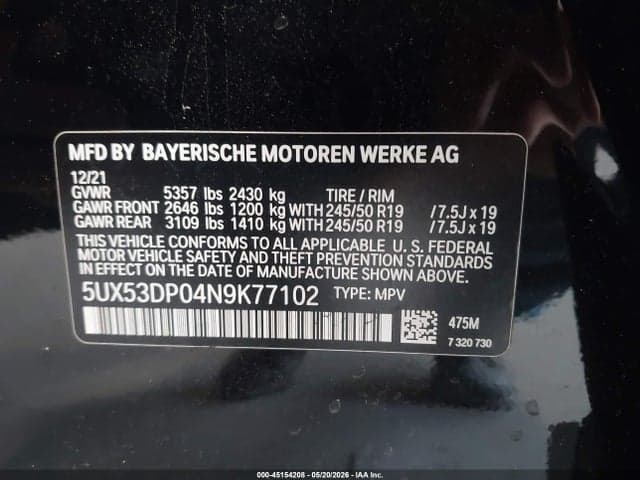 2022 BMW X3 XDRIVE30I 9