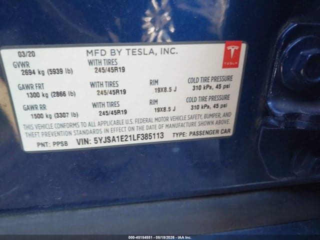 2020 TESLA MODEL S LONG RANGE DUAL MOTOR ALL-WHEEL DRIVE/LONG RANGE PLUS DUAL MOTOR ALL-WHEEL DRIVE 9