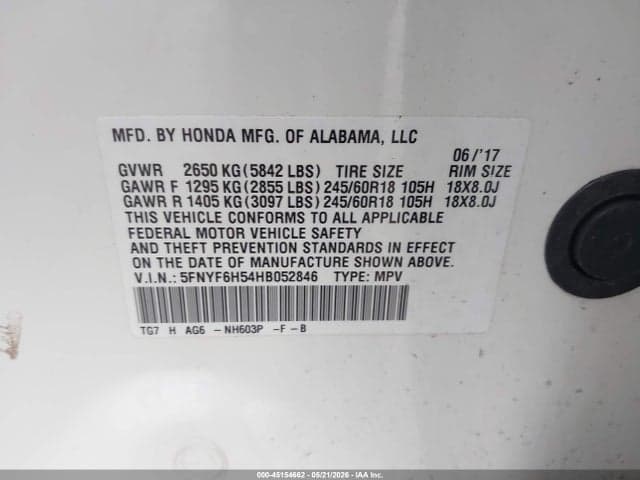 2017 HONDA PILOT EX-L 9