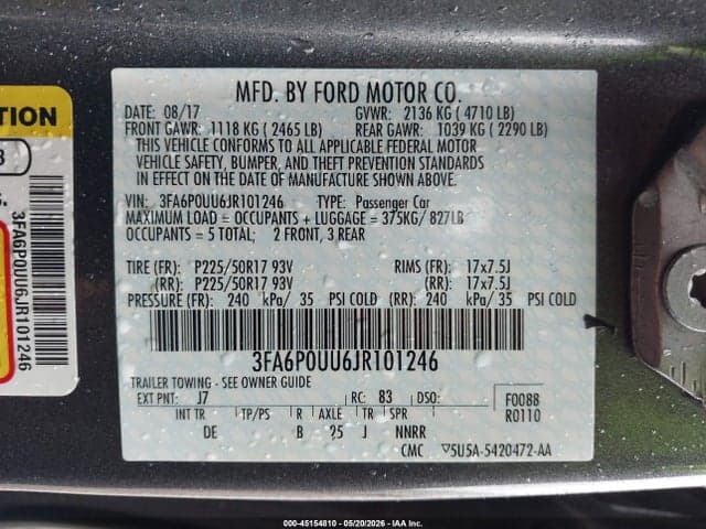 2018 FORD FUSION HYBRID S 9