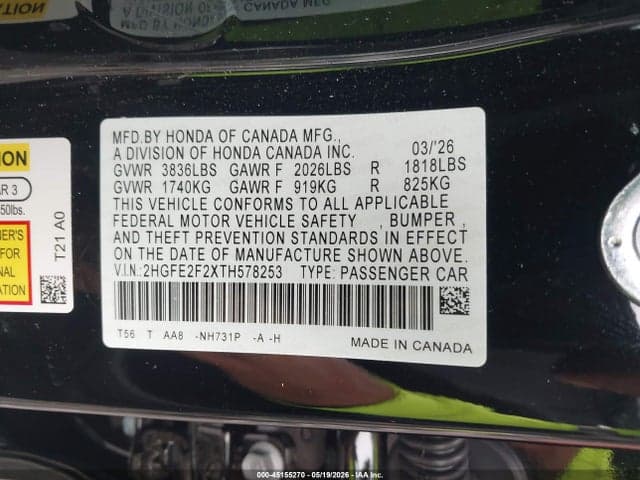 2026 HONDA CIVIC LX 9