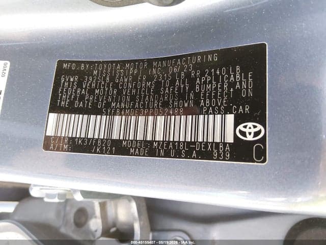 2023 TOYOTA COROLLA LE 9