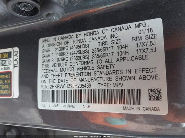 2018 HONDA CR-V LX 9