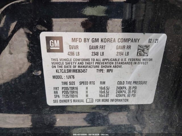 2021 CHEVROLET TRAX FWD LT 9