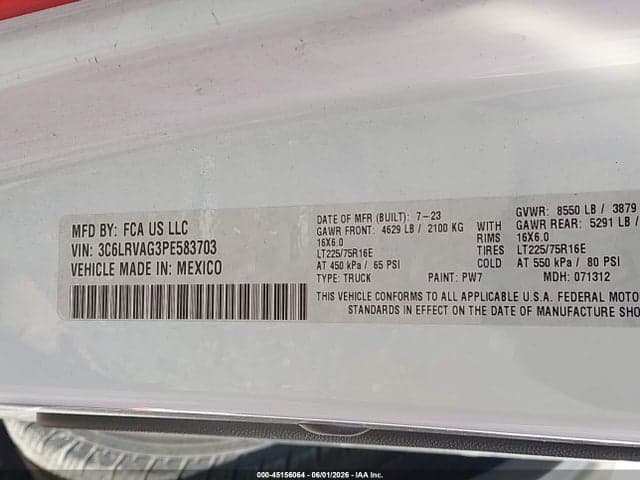 2023 RAM PROMASTER 1500 LOW ROOF 136 WB 9
