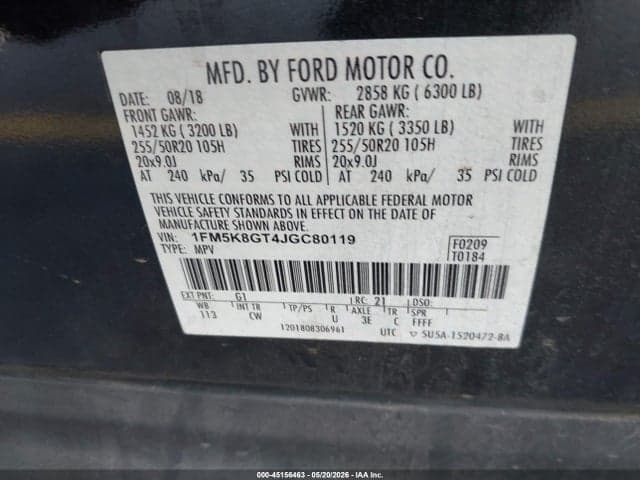 2018 FORD EXPLORER SPORT 9