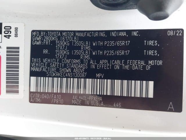 2022 TOYOTA SIENNA LE 9