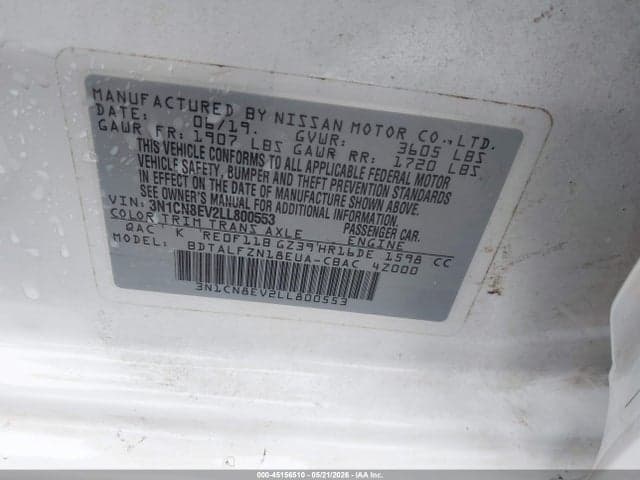 2020 NISSAN VERSA SV XTRONIC CVT 9