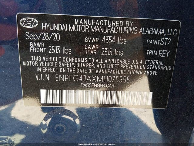 2021 HYUNDAI SONATA SE 9
