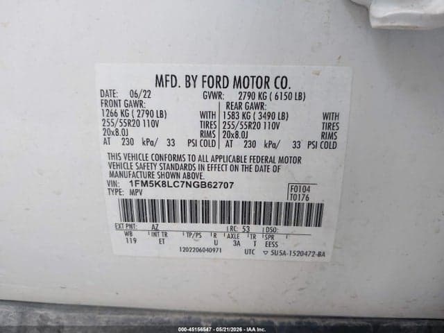 2022 FORD EXPLORER KING RANCH 9
