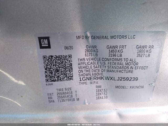 2020 CHEVROLET TRAVERSE FWD LT LEATHER 9
