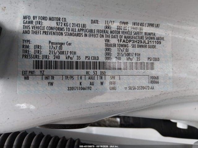 2018 FORD FOCUS SEL 9