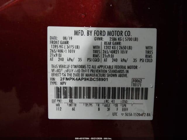 2019 FORD EDGE ST 9