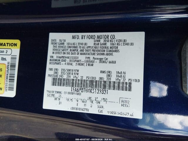 2019 FORD MUSTANG ECOBOOST 9