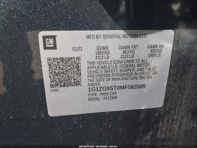 2021 CHEVROLET MALIBU FWD RS 9