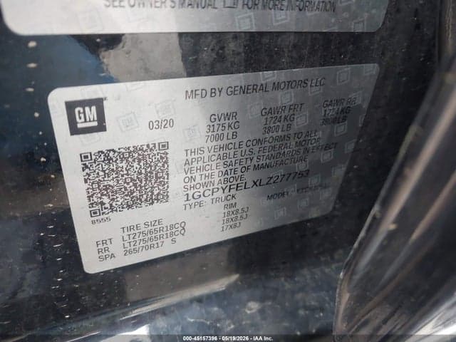 2020 CHEVROLET SILVERADO 1500 4WD SHORT BED LT TRAIL BOSS 9