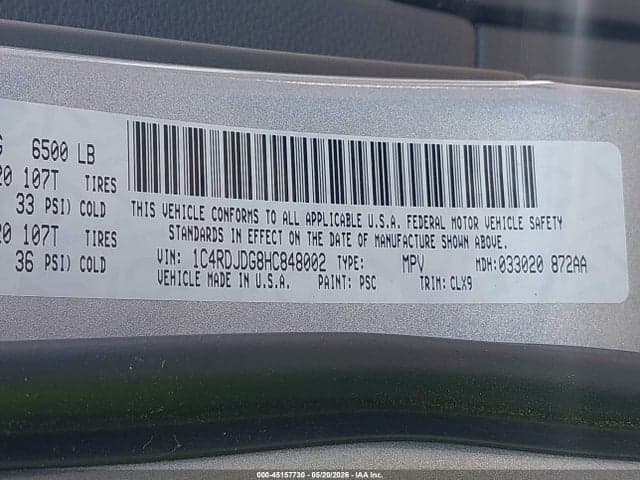 2017 DODGE DURANGO GT AWD 9