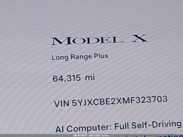 2021 TESLA MODEL X LONG RANGE DUAL MOTOR ALL-WHEEL DRIVE/LONG RANGE PLUS DUAL MOTOR ALL-WHEEL DRIVE 15