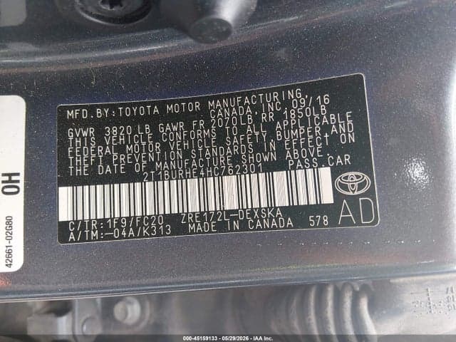 2017 TOYOTA COROLLA SE 9