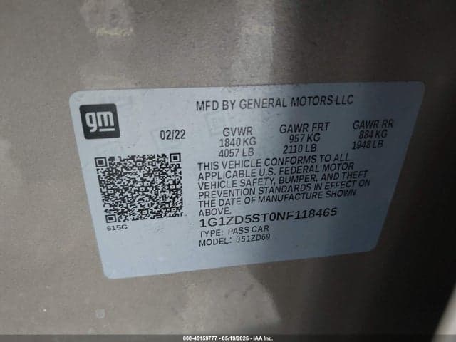 2022 CHEVROLET MALIBU FWD LT 9